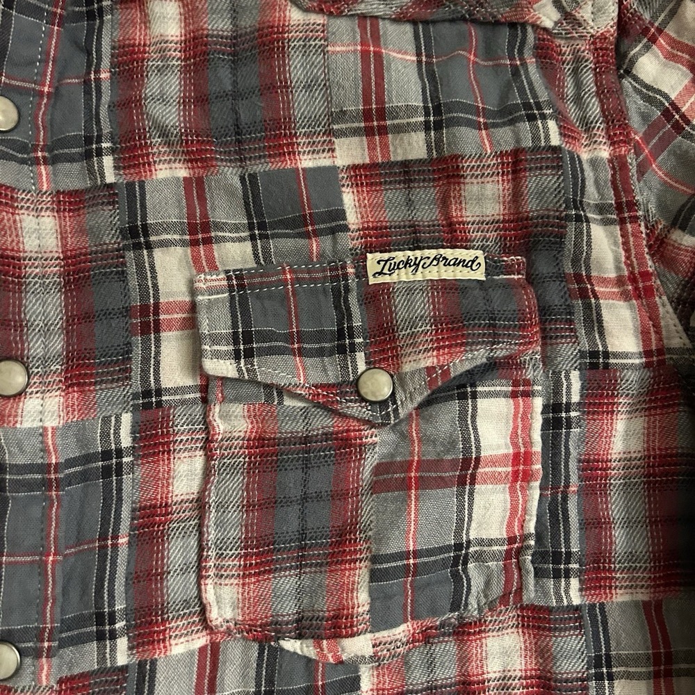 Lucky Brand Mens Shirt Medium Sportswear Distinctive Western Pearl Snaps Country - Picture 5 of 7